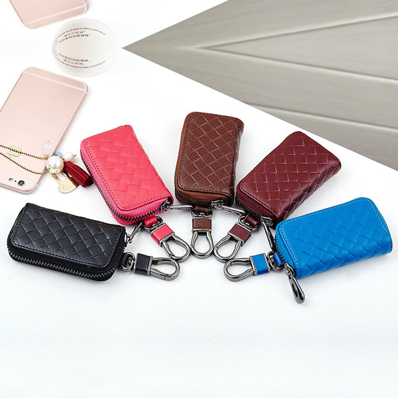 Estuche para Llaves de Cuero Tejido para Hombre