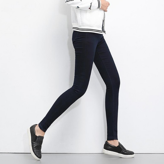 Jeans Skinny Cintura Alta Elástica Talla Grande Mujer - Pantalón Lápiz Ajustado - Image 3