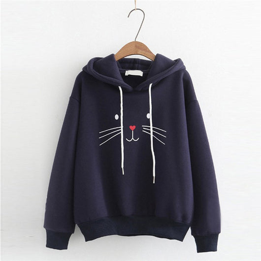 Sudadera con Capucha Gato Lindo para Estudiante - Otoño e Invierno - Image 7