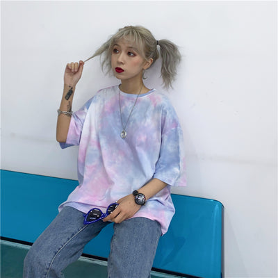 Camiseta Tie Dye Suelta de Manga Corta - Image 14