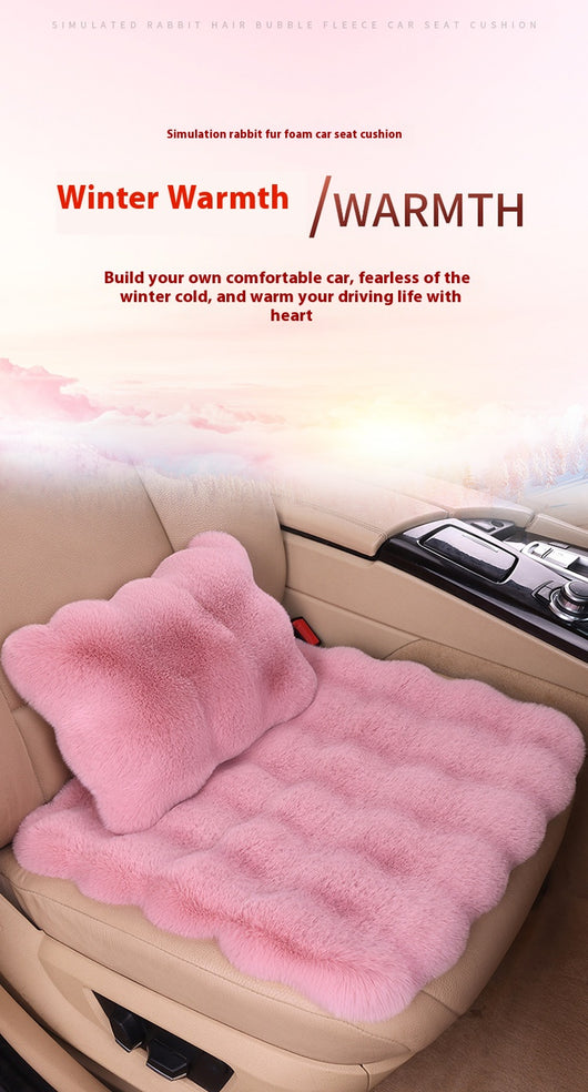 Juego de Cojines para Auto Invierno Terciopelo Burbuja Conejo Peluche sin Respaldo - Image 22
