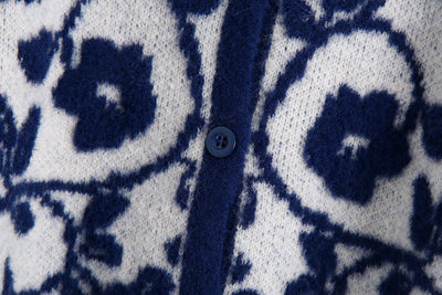 Suéter Tejido con Estampado Floral Estilo Europeo para Mujer - Image 11