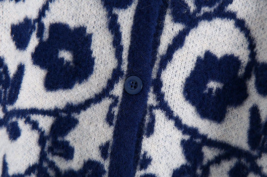 Suéter Tejido con Estampado Floral Estilo Europeo para Mujer - Image 11