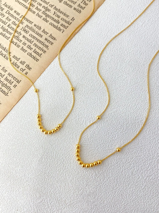 Collar de Oro 18K Chopin con Dije de Cuentas de la Suerte - Image 14