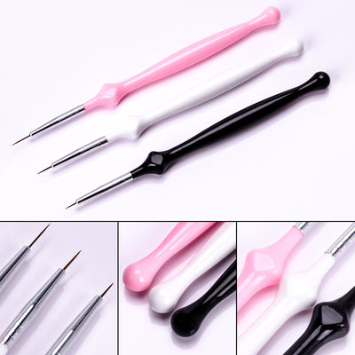 Set de 3 Pinceles para Grabado de Uñas - Herramientas Profesionales de Diseño - Image 3