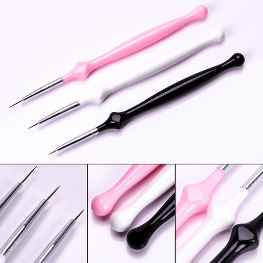 Set de 3 Pinceles para Grabado de Uñas - Herramientas Profesionales de Diseño - Image 3