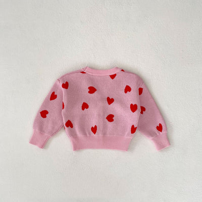 Cardigan de Punto Rosa con Corazón para Bebé Niña - Suéter Infantil Cuello V - Image 19