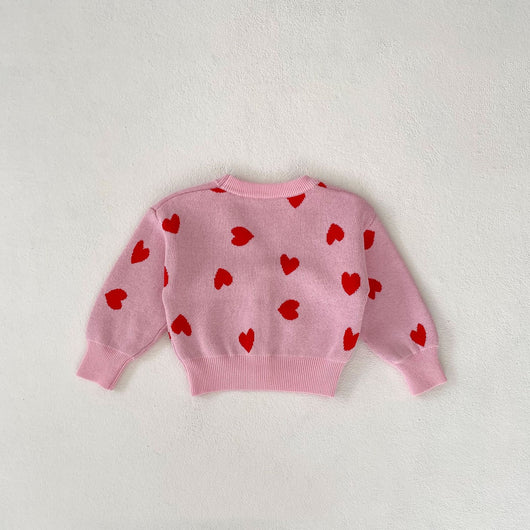 Cardigan de Punto Rosa con Corazón para Bebé Niña - Suéter Infantil Cuello V - Image 19
