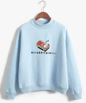 Sudadera Estampada Sushi con Cuello Redondo y Forro Polar - Image 3