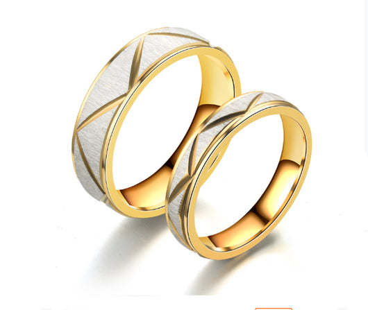 Anillo de Pareja en Acero Titanio Chapado en Oro 24K - Image 11