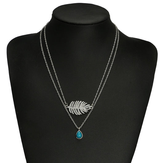 Collar Cadena Multicapa Rama Colgante - Joya de Clavícula Trendy - Image 3