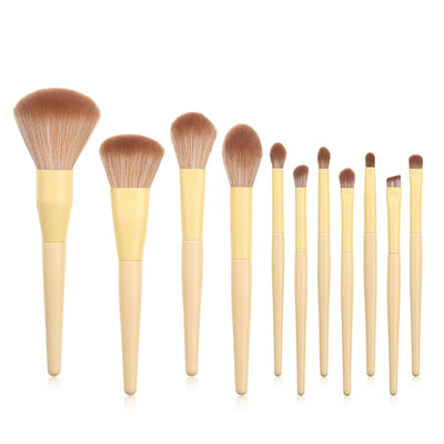 Set de 11 Brochas de Maquillaje Amarillo Profesional