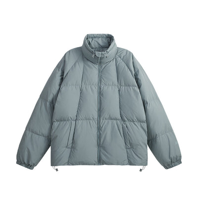 Chaqueta Acolchada de Plumas para Hombre con Cuello Alto Liso - Image 14