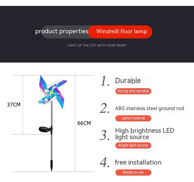 Lámpara Solar LED Molino Mágico Multicolor con Luz Láser de Jardín - Image 8