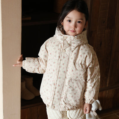 Abrigo Acolchado Niña Estilo Coreano con Diseño Floral - Chaqueta Térmica Infantil Elegante - Image 7