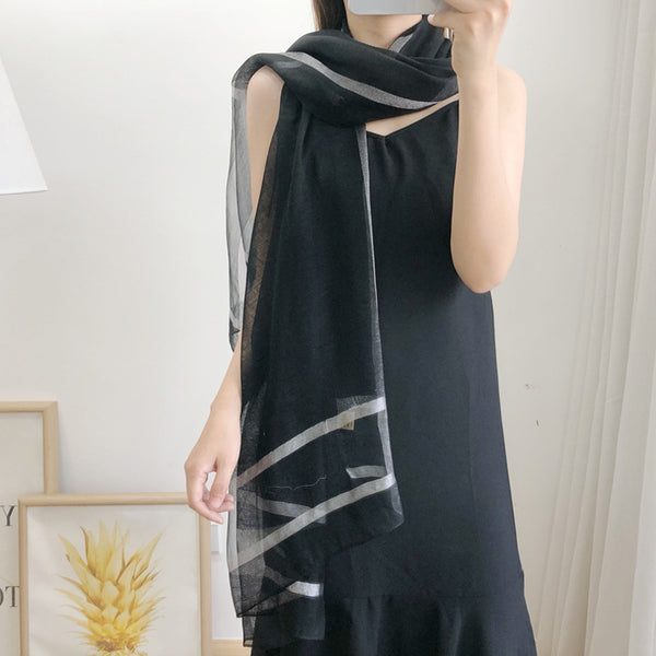 Pashmina de seda y lana - Bufanda chal versátil