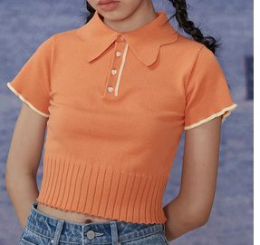 Polo de Punto con Cuello Tejido