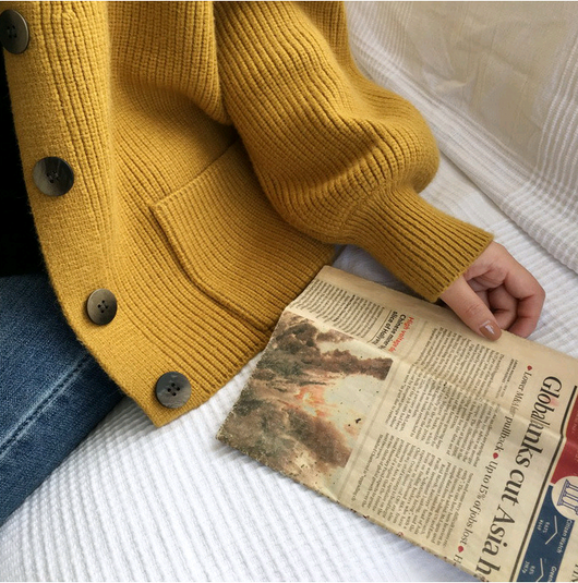 Cardigan de Punto Suelto Estilo Lazy para Otoño e Invierno - Image 6