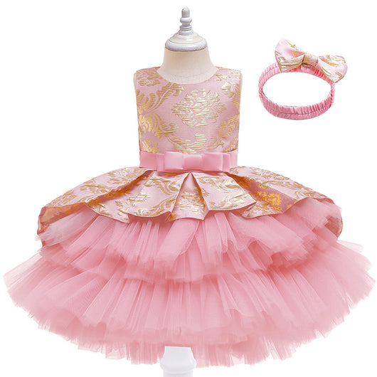 Vestido Infantil Elegante sin Mangas con Tul Esponjoso - Image 26