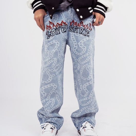 Pantalones Rectos Retro Estilo Europeo Americano - Image 10