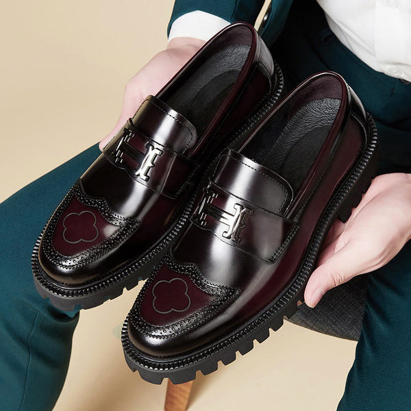 Zapatos de Cuero Artesanal con Detalles Texturizados para Hombre