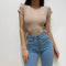 Blusa Elegante Cuello Redondo y Cintura Alta con Amarre