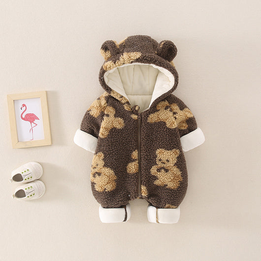 Abrigo Infantil de Lana Merino con Diseño de Osito y Cordero - Image 5