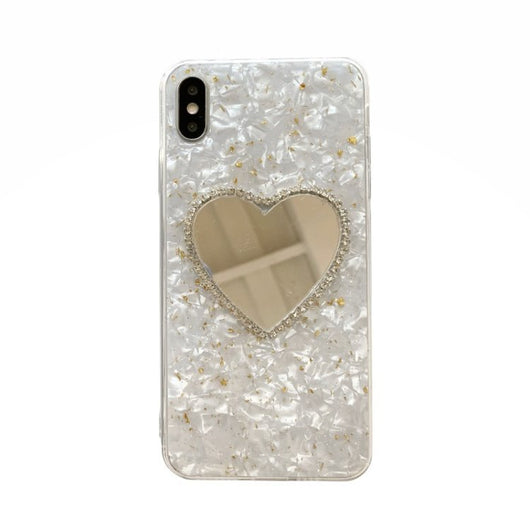 Funda para teléfono con espejo y detalles en pan de oro Love - Image 7