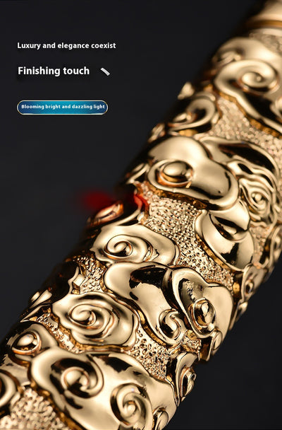 Bolígrafo Dorado Estilo Chino Retro con Relieve 18K - Diseño Bicolor Premium - Image 12