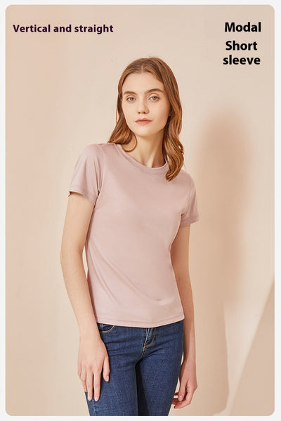 Blusa Fresca de Algodón y Seda de Gusano para Mujer - Manga Corta Verano - Image 12