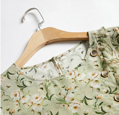 Blusa Larga Estampado Floral en Seda Sintética para Mujer - Image 7