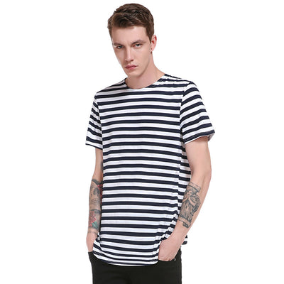 Camiseta Hombre Rayas Manga Corta Cuello Redondo Estilo Urbano - Image 18