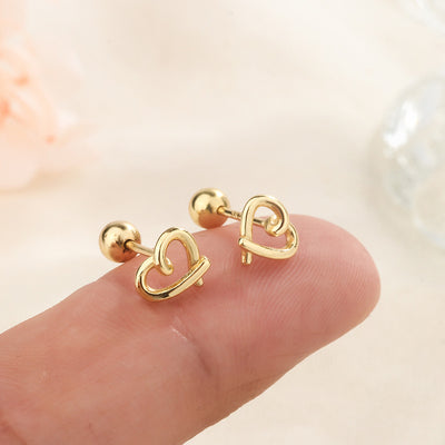 Aretes de Plata Corazón Calado S925 - Image 3