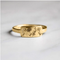 Anel Simples Retrô Folha e Flor Dourado Birth Moon