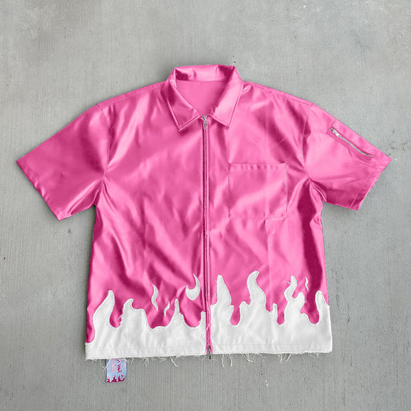 Chamarra Urbana Patchwork Contraste Hip Hop Unisex con Cierre