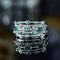 Anillo de Gema Verde Multicapa con Diamantes