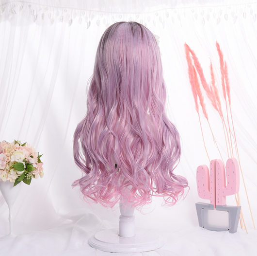 Peluca Coreana Rizada Flequillo Liso - Estilo Cute para Fiestas y Cumpleaños - Image 3