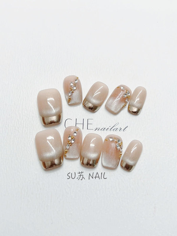 Anillo Blindado Gato Francés con Cristales Brillantes Blanco