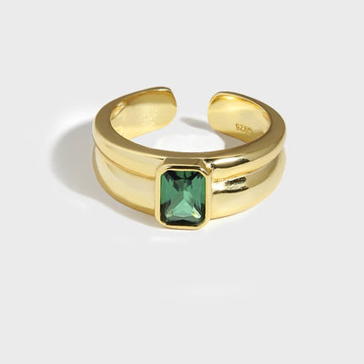 Anillo de Plata Esterlina con Circones Incrustados y Textura Brillante - Image 17