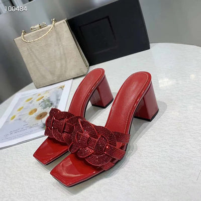 Sandalias y Pantuflas de Tacón Alto en Cuero para Mujer - Image 18