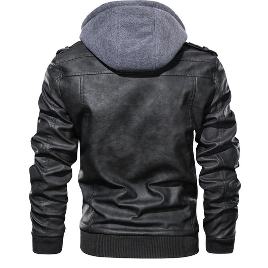 Chaqueta de Cuero Negro Slim Fit para Hombre - Abrigo de Otoño con Cierre - Image 2