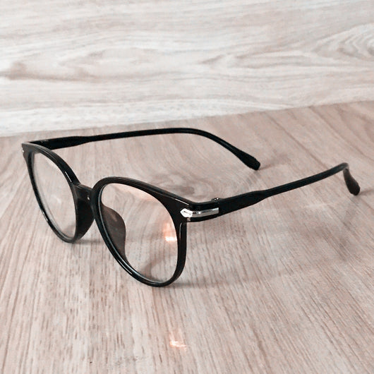Pink round-frame anti-blue light glasses with clear lenses and small silver accents on the temples. - Image 7