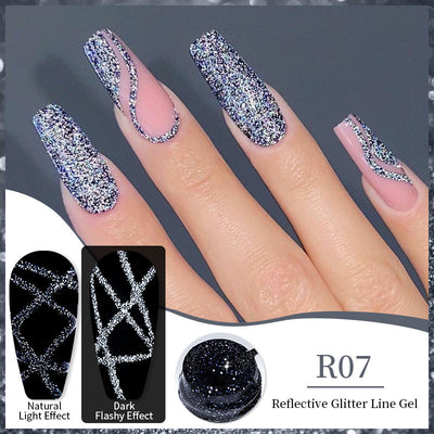 Gel de Uñas Efecto Espejo Brillante con Lentejuelas Reflectantes - Image 12