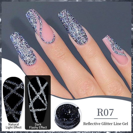 Gel de Uñas Efecto Espejo Brillante con Lentejuelas Reflectantes - Image 12