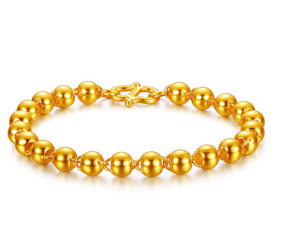 Pulsera de Cuentas para Hombre con Baño de Oro 24k