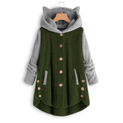 Sudadera con Capucha y Orejas de Gato - Abotonada y Peluche - Image 4