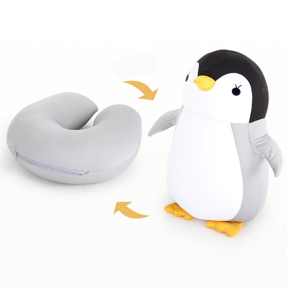 Almohada Cervical Pingüino en Forma de U - Soporte Ergonómico para Viajes y Descanso