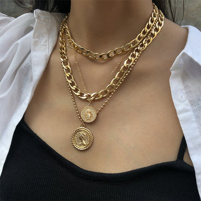 Collar Múltiple Hip Hop con Medallas Colgantes - Image 3