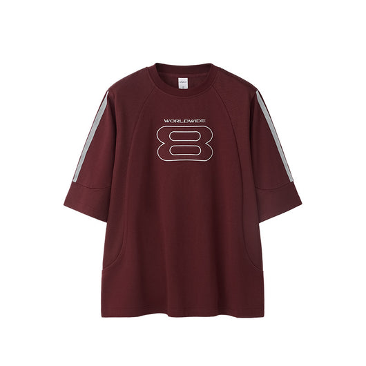 Camiseta Deportiva con Bordado Estilo Americano Oversize Manga Corta - Image 5