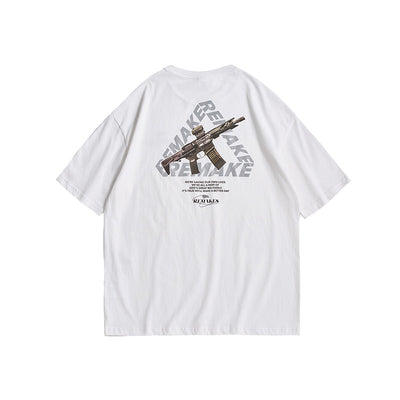 Camiseta Suelta Hombro Caído con Estampado Triángulo - Diseño Urbano Versátil - Image 13
